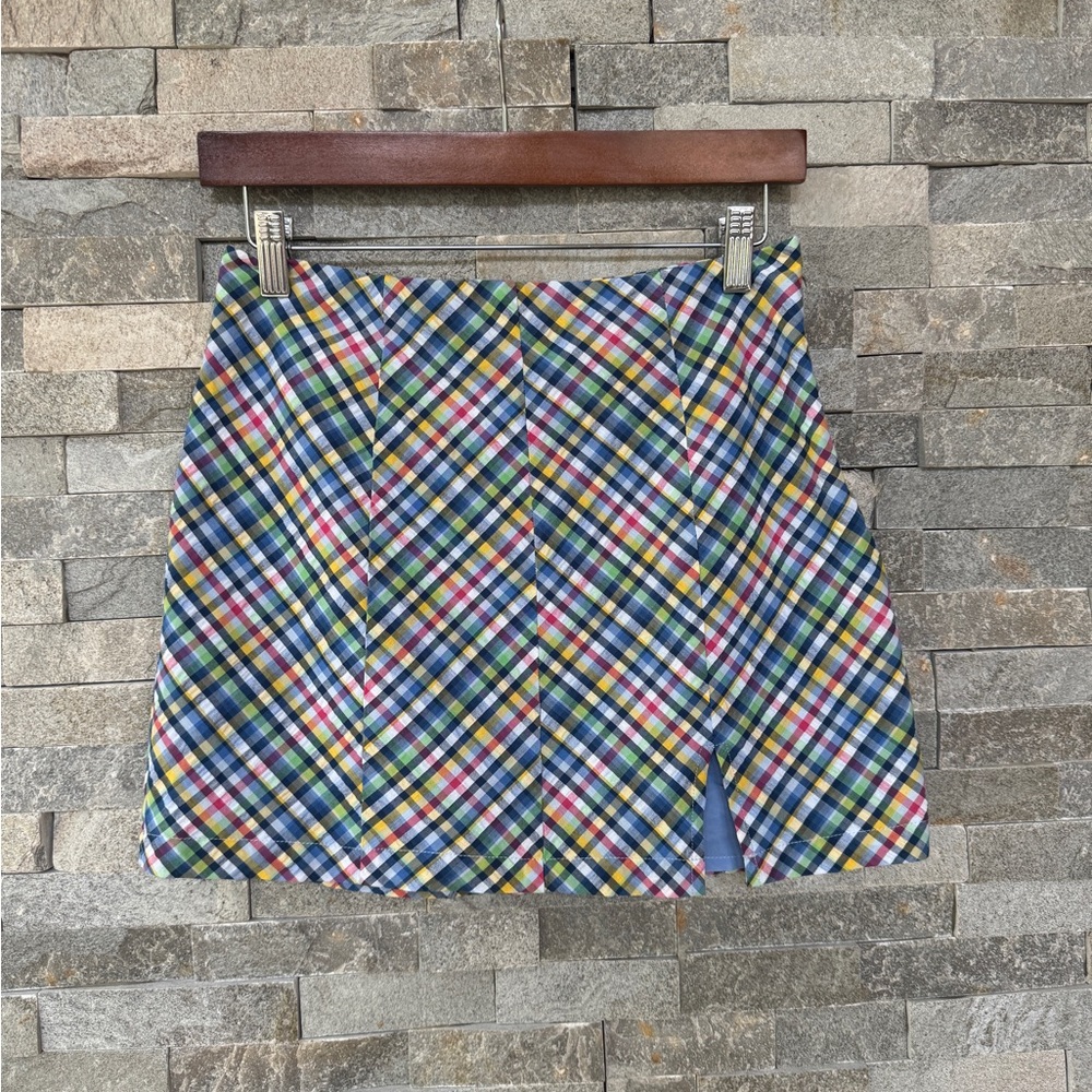 Urban Outfitters Seersucker Blue Green Yellow White Red Mini Skirt Small